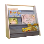 Преносима Детска Етажерка за Книги , Обзавеждане за Детска Стая, Бяло, Сиво