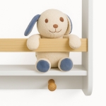 Стенна Детска Етажерка  – Бяла, с Рафтове и Закачалки