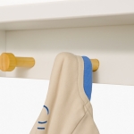 Стенна Детска Етажерка  – Бяла, с Рафтове и Закачалки