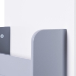 Въртяща се на 360 Градуса Секция ROCKET с Рафтове на 4 нива, Дървена - за Съхранение на Книги  и Играчки WHITE/GRAY