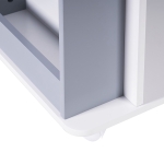 Въртяща се на 360 Градуса Секция ROCKET с Рафтове на 4 нива, Дървена - за Съхранение на Книги  и Играчки WHITE/GRAY