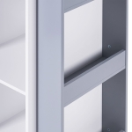 Въртяща се на 360 Градуса Секция ROCKET с Рафтове на 4 нива, Дървена - за Съхранение на Книги  и Играчки WHITE/GRAY