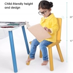 Детска Дървена Маса с 2 Столчета, Комплект - за Игра, Рисуване, Хранене - GHOSTS