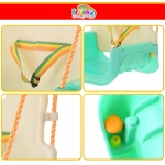 Детска люлка 3 в 1 на въжета за дом и градина, с облегалка и предпазни колани, до 30 кг, тюркоазено-бежова