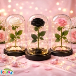 Светеща LED Роза в Стъкленица с USB Зареждане, 3 Цвята, Луксозна Подаръчна Кутия