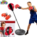 Детска боксова круша на стойка с ръкавици, височина 67-102см