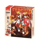 Конструктор Sluban ExoSuit Трансформер 2в1 робот превръщащ се в летящ червен кардинал 248 ел. с 1 фигурка 24x22x7 см