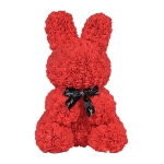 Зайче от рози с панделка , 45 см в подаръчна кутия - Iguana.bg