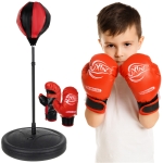 Детска боксова круша на стойка с ръкавици, височина 67-102см