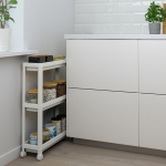 Етажерка с колелца - количка 2в1, 3 нива, 71х54х18см за баня, кухня, универсална за дома