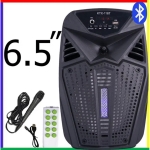 Преносима LED Караоке Тонколона, с Bluetooth, Micro SD, USB, FM радио, LED светлина, Черна