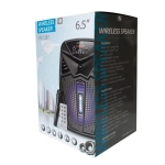 Преносима LED Караоке Тонколона, с Bluetooth, Micro SD, USB, FM радио, LED светлина, Черна