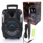Караоке тонколона с микрофон и дръжка, Bluetooth, LED ДИСПЛЕЙ, ЦВЕТОМУЗИКА, FM tuner