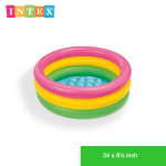 Детски цветен басейн с надуваемо дъно, 5 размера, INTEX