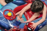 Надуваема лодка с волан,клаксон и надуваемо дъно SPIDER-MAN, Спайдър мен, Bestway