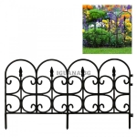 Декоративна ограда, 6части, 414х39см, черна