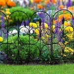 Декоративна ограда, 6части, 414х39см, черна