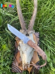 Ловен нож BROWNING с дървена дръжка + калъф естествена кожа, ножове за лов, къмпинг, риболов, MADE in SPAIN