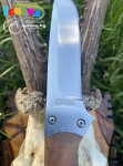 Ловен нож BROWNING с дървена дръжка + калъф естествена кожа, ножове за лов, къмпинг, риболов, MADE in SPAIN