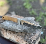 Ловен нож BROWNING с дървена дръжка + калъф естествена кожа, ножове за лов, къмпинг, риболов, MADE in SPAIN