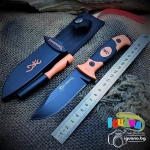 Ловен нож BROWNING 4в1 - калъф/свирка/точило/кремък за палене на огън, ножове за лов, къмпинг, риболов MADE in SPAIN