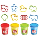 Комплект пластелини с формички, в синьо куфарче с дръжка, DEDE