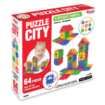 Конструктор - пъзел 2в1 CITY, 64 части, DEDE
