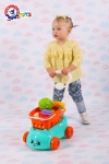 Количка с кошница и плодове, синя, 17 части, TECHNOK, Украйна