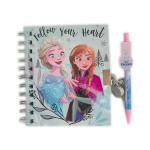 Подаръчен комплект FROZEN 6 части - дневник с катинарче, печат, гума, мастилница, химикал и часовник Замръзналото кралство