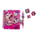 Подаръчен комплект Minnie Mouse 6 части - дневник с катинарче, печат, гума, мастилница, химикал и часовник Мини Маус