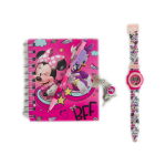 Подаръчен комплект Minnie Mouse 6 части - дневник с катинарче, печат, гума, мастилница, химикал и часовник Мини Маус
