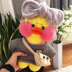 Плюшено пате Лалафанфан La La fan fan 28см с очила, звънче, чантичка и лента за глава | IGUANA.BG