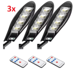 КОМПЛЕКТ 3бр.Соларна LED лампа, със стойкa и дистанционно, DRAGON, 1200W