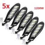 КОМПЛЕКТ 5бр.Соларна LED лампа, със стойкa и дистанционно, DRAGON, 1200W