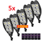 КОМПЛЕКТ 5бр.Соларна ДВОЙНА LED лампа, със стойкa и дистанционно, DRAGON, 1200W