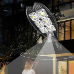 КОМПЛЕКТ 5бр.Соларна ДВОЙНА LED лампа, със стойкa и дистанционно, DRAGON, 1200W