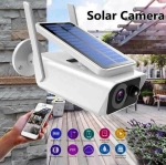 Соларна безжична WiFi камера IP66 , 1080P HD, 2 антени Водоустойчива система за видеонаблюдение
