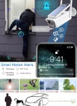 Соларна безжична WiFi камера IP66 , 1080P HD, 2 антени Водоустойчива система за видеонаблюдение