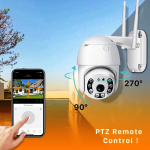 СМАРТ WiFi камера, цветно нощно виждане, водосустойчива, FULL HD 1080P + АУДИО