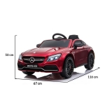 Акумулаторна кола Mercedes Benz C63 AMG, Червен металик, 12V, с меки гуми, отварящи се врати | Iguana.bg