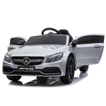 Акумулаторна кола Mercedes Benz C63 AMG, Червен металик, 12V, с меки гуми, отварящи се врати | Iguana.bg