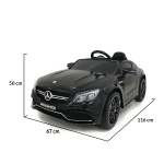 Акумулаторна кола Mercedes Benz C63 AMG, Черен металик, 12V, с меки гуми, отварящи се врати | Iguana.bg
