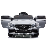Акумулаторна кола Mercedes Benz C63 AMG, Черен металик, 12V, с меки гуми, отварящи се врати | Iguana.bg