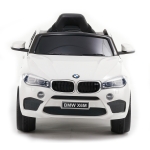 Акумулаторен джип BMW X6M Бял, 12V с меки гуми, кожена седалка и отварящи се врати | Iguana.bg