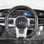 Акумулаторен джип Mercedes M Class Бял, 12V с меки гуми и кожена седалка | Iguana.bg