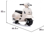 Акумулаторен мотор Vespa GTS Super Sport 6V, Бял с предни и задни светлини | Iguana.bg