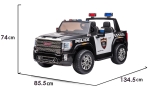 Акумулаторен джип GMC Police Licensed 12V, с кожена седалка и отварящи се врати | Iguana.bg
