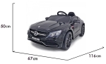 Лицензирана Акумулаторна кола Mercedes Benz AMG C63 S Черна, 12V, кожена седалка и отварящи се врати | Iguana.bg