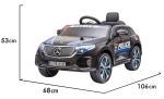 Лицензирана Акумулаторна кола Mercedes Benz EQC400 Police Черна, 12V, кожена седалка и LED светлини | Iguana.bg