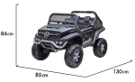 Лицензиран Акумулаторен джип Mercedes Benz Unimog Черен металик 12V с две места | Iguana.bg
